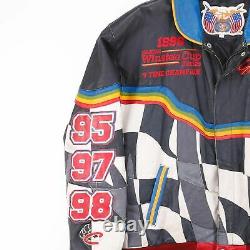 Vintage RARE 1998 Nascar Jeff Hamilton Leather Racing Jacket Mens Size Large