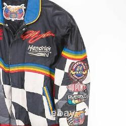 Vintage RARE 1998 Nascar Jeff Hamilton Leather Racing Jacket Mens Size Large