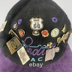 Vintage Racing Trucker Snapback Hat Cap NHRA Drag Indianapolis Route 66 Pins