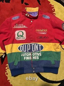 Vintage Rare Jeff Hamilton Nascar DuPont Rainbow Racing Jacket Chase Authentic