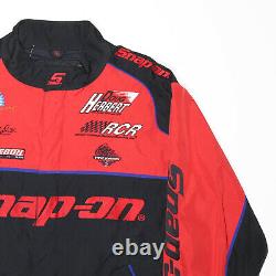 Vintage SNAP ON NASCAR Racing Red 90s Colourblock Woven Bomber Jacket Mens XL