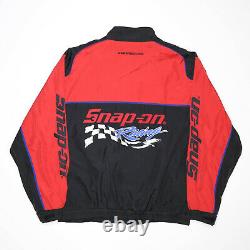 Vintage SNAP ON NASCAR Racing Red 90s Colourblock Woven Bomber Jacket Mens XL