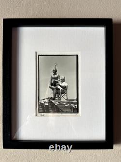 Vintage Signed B&W Photograph- Watermelon Helmets NASCAR Tailgate Americana