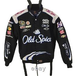 Vintage Tony Stewart Old Spice Racing Jacket Coat Medium NASCAR JH Design Black