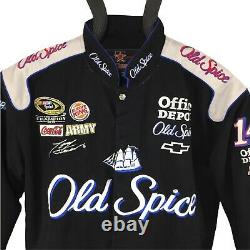 Vintage Tony Stewart Old Spice Racing Jacket Coat Medium NASCAR JH Design Black