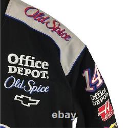 Vintage Tony Stewart Old Spice Racing Jacket Coat Medium NASCAR JH Design Black