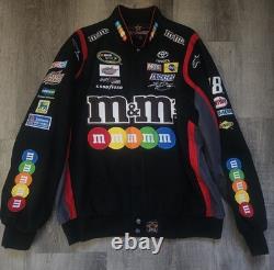 Vintage Y2K NASCAR JH Design M&M Kyle Busch Embroidered Racing Jacket Coat XL