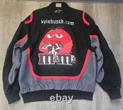 Vintage Y2K NASCAR JH Design M&M Kyle Busch Embroidered Racing Jacket Coat XL