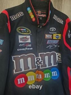 Vintage Y2K NASCAR JH Design M&M Kyle Busch Embroidered Racing Jacket Coat XL