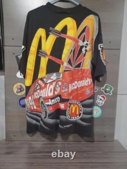 Vtg 1996 NASCAR Bill Elliott McDonald's AOP Back On Target #94 T-Shirt Men's L