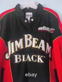 Vtg Nascar Racing Jacket Robby Gordon Jim Beam Black XL Autographed Retro Cfs