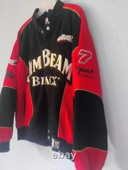 Vtg Nascar Racing Jacket Robby Gordon Jim Beam Black XL Autographed Retro Cfs