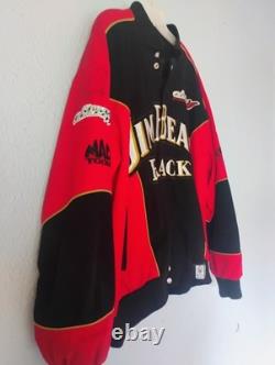 Vtg Nascar Racing Jacket Robby Gordon Jim Beam Black XL Autographed Retro Cfs