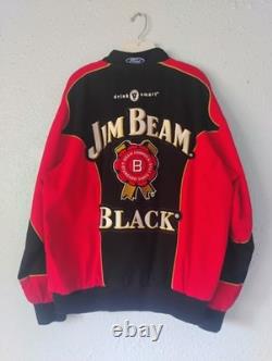 Vtg Nascar Racing Jacket Robby Gordon Jim Beam Black XL Autographed Retro Cfs