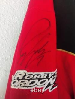 Vtg Nascar Racing Jacket Robby Gordon Jim Beam Black XL Autographed Retro Cfs