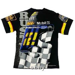 Vtg Rare NASCAR #2 Rusty Wallace Miller Racing All Over Print T Shirt. Mens M
