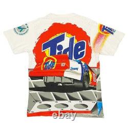 Vtg Rare NASCAR Ricky Rudd Tide Racing All Over Print T Shirt. Mens Medium