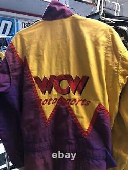 WCW Wrestling Motorsports Nascar Race Used Pit Crew Firesuit