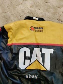 Ward Burton #22 CAT Racing Leather Race Jacket Mens Size Large NASCAR Rare JH