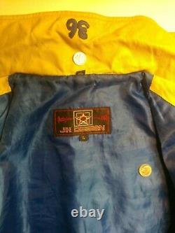 Yellow Leather Jacket Vintage Design Nascar Ken Schrader M&M's Racing Large