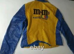 Yellow Leather Jacket Vintage Design Nascar Ken Schrader M&M's Racing Large