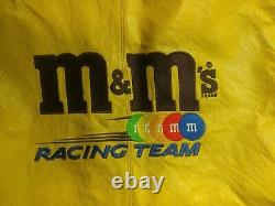 Yellow Leather Jacket Vintage Design Nascar Ken Schrader M&M's Racing Large