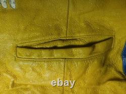 Yellow Leather Jacket Vintage Design Nascar Ken Schrader M&M's Racing Large