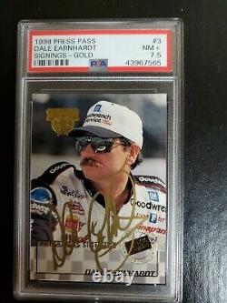 1998 Dale Earnhardt Sr Signé Press Pass Signatures D’or Autographié Carte Pop. Un