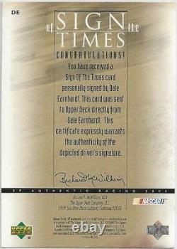 2000 Upper Deck Sp Authentic Sign Of The Times Dale Earnhardt Sr. Autograph Card