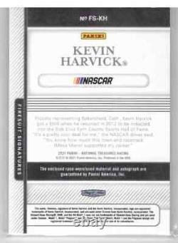 2021 Panini National Treasures CARTE AUTO DE KEVIN HARVICK ÉTIQUETTE DE LINGE UTILISÉE EN COURSE 1/1