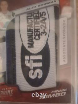 2021 Panini Prime Alex Bowman Nascar Combinaison de course utilisée Sfi Patch # 1 sur 1