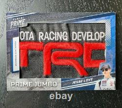 2023 JESSE LOVE Panini PRIME RACING Patch géant utilisé en course NASCAR TOYOTA 1/1 TRD