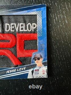 2023 JESSE LOVE Panini PRIME RACING Patch géant utilisé en course NASCAR TOYOTA 1/1 TRD