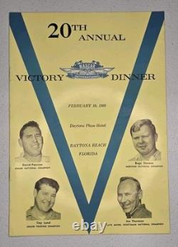 20e dîner annuel international de victoire NASCAR 1969 Daytona livre éphémère