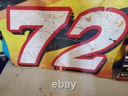 #72 Nascar CJM Racing Panneau de Porte en Métal Utilisé de Course MORGAN SHEPHERD Vintage