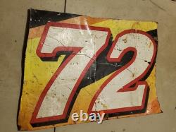 #72 Nascar CJM Racing Panneau de Porte en Métal Utilisé de Course MORGAN SHEPHERD Vintage