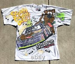 90s Cartoon Network Scooby Doo Wacky Racing Nascar T-shirt All Over Imprimer Vtg L