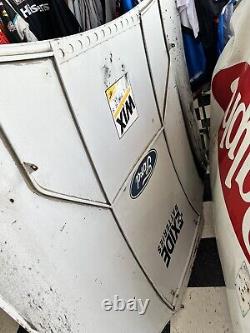 #99 Jeff Burton Exide Nascar course utilisée en tôle métallique Ford Tbird capot.