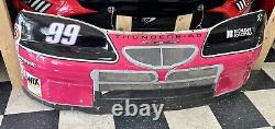 #99 Jeff Burton Exide batteries Nascar course utilisé tôle métallique Ford Tbird pare-chocs