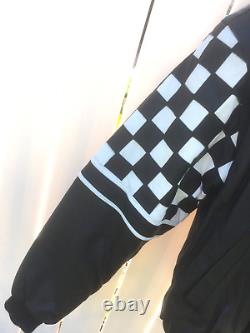 ANNIVERSAIRE DE LA 50E ANNÉE DE NASCAR VINTAGE JEFF HAMILTON RACING VESTE EN CUIR NOIR XL