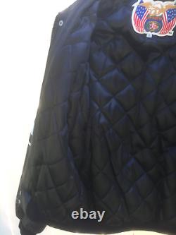 ANNIVERSAIRE DE LA 50E ANNÉE DE NASCAR VINTAGE JEFF HAMILTON RACING VESTE EN CUIR NOIR XL