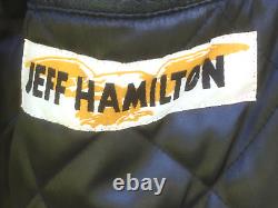 ANNIVERSAIRE DE LA 50E ANNÉE DE NASCAR VINTAGE JEFF HAMILTON RACING VESTE EN CUIR NOIR XL