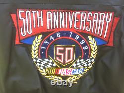 ANNIVERSAIRE DE LA 50E ANNÉE DE NASCAR VINTAGE JEFF HAMILTON RACING VESTE EN CUIR NOIR XL