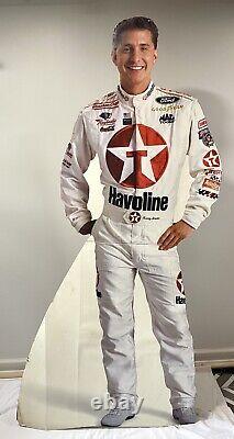 Affichage en carton grandeur nature de Kenny Irwin, publicité Havoline pour la boutique NASCAR