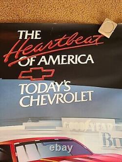Affiche de course Chevrolet IROC d'origine vintage rare 1986 Earnhardt Unser ++