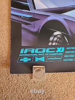 Affiche de course Chevrolet IROC d'origine vintage rare 1986 Earnhardt Unser ++