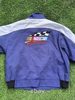 Article de champion de course vintage Veste bleue et noire doublée NASCAR pour hommes Taille XL