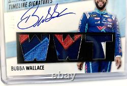 Bubba Wallace 2019 Panini Prime Racing Chronologie Signatures Combinaison de Course Auto #1/10