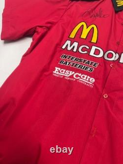 CHEMISE DE L'ÉQUIPE DE PIT DE COURSE McDONALD'S D'ORIGINE UTILISÉE PAR JOE GIBBS + SIGNÉE