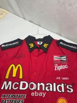 CHEMISE DE L'ÉQUIPE DE PIT DE COURSE McDONALD'S D'ORIGINE UTILISÉE PAR JOE GIBBS + SIGNÉE